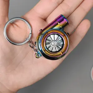ToyTime Turbo Keychain EDC Turbo USB Charging Keychain Metal Turbo Shape Keychain Creative Gifts Fidget Toy