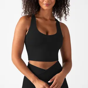 YITTY Women's Ultraluxe Built-in Bra Tank Top - 4-Way-Stretch Athleisure, Women Workout Clothes, Plus Sized Available
