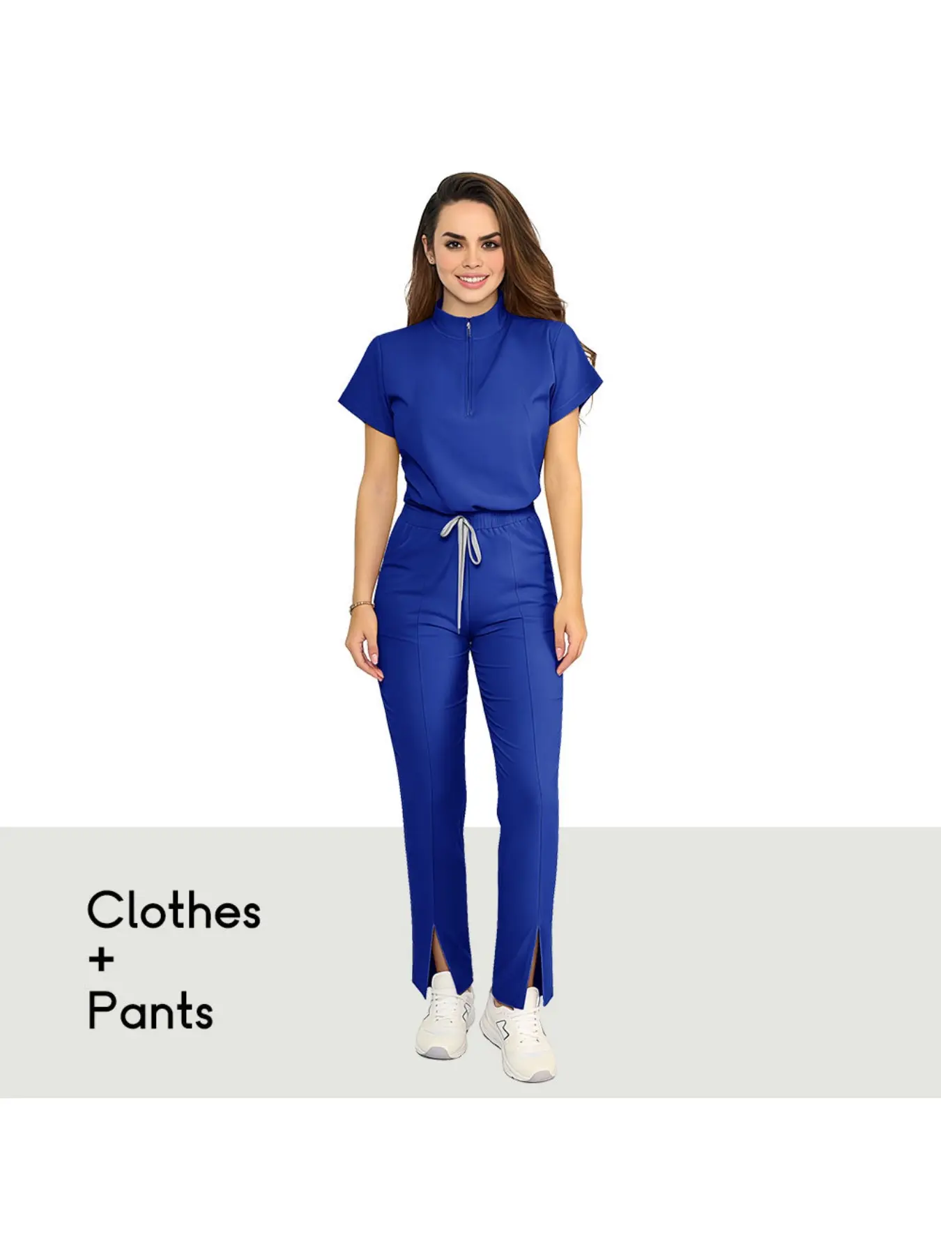 Women's Short-sleeved Casual Hand Wash Suit Set Uniforms Woman Scrub Set Nurse Beauty Salon Workwear Clinical Scrubs Top Trouser Pants Sets Spa Doctor Nursing Clinical Suit Clothes