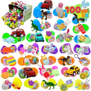 36pcs/48pcs/60pcs/80pcs/100pcs/120pcs/144pcs/160pcs/200pcs Prefilled Easter Eggs Toys and Stickers for Easter Egg Hunt Springtok