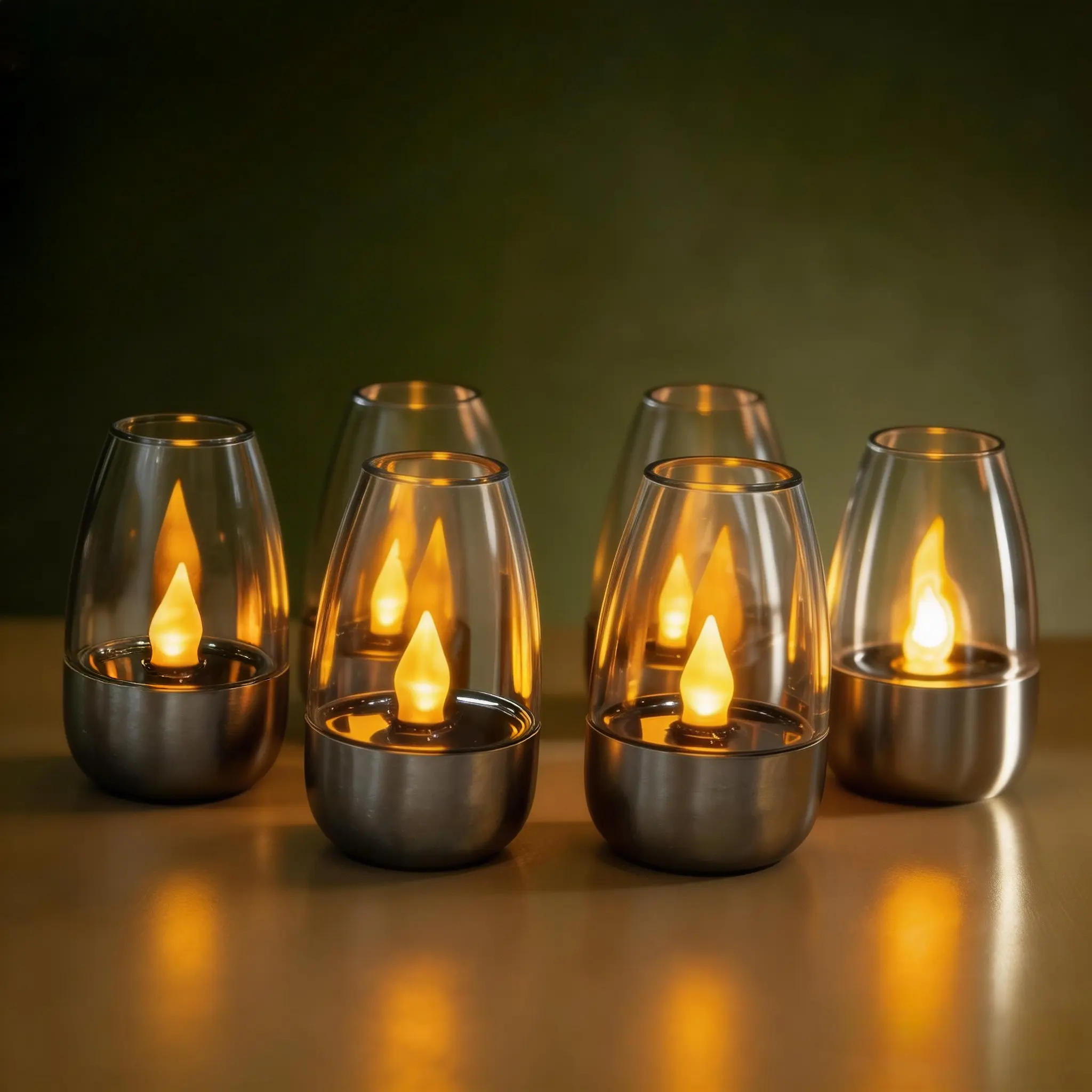 6 Pack Solar Flameless Candles, Outdoor Waterproof LED Lamps with Dusk-to-Dawn Sensor, Rechargeable Solar Outdoor Lights with Transparent Shade for Home Décor, Various Events