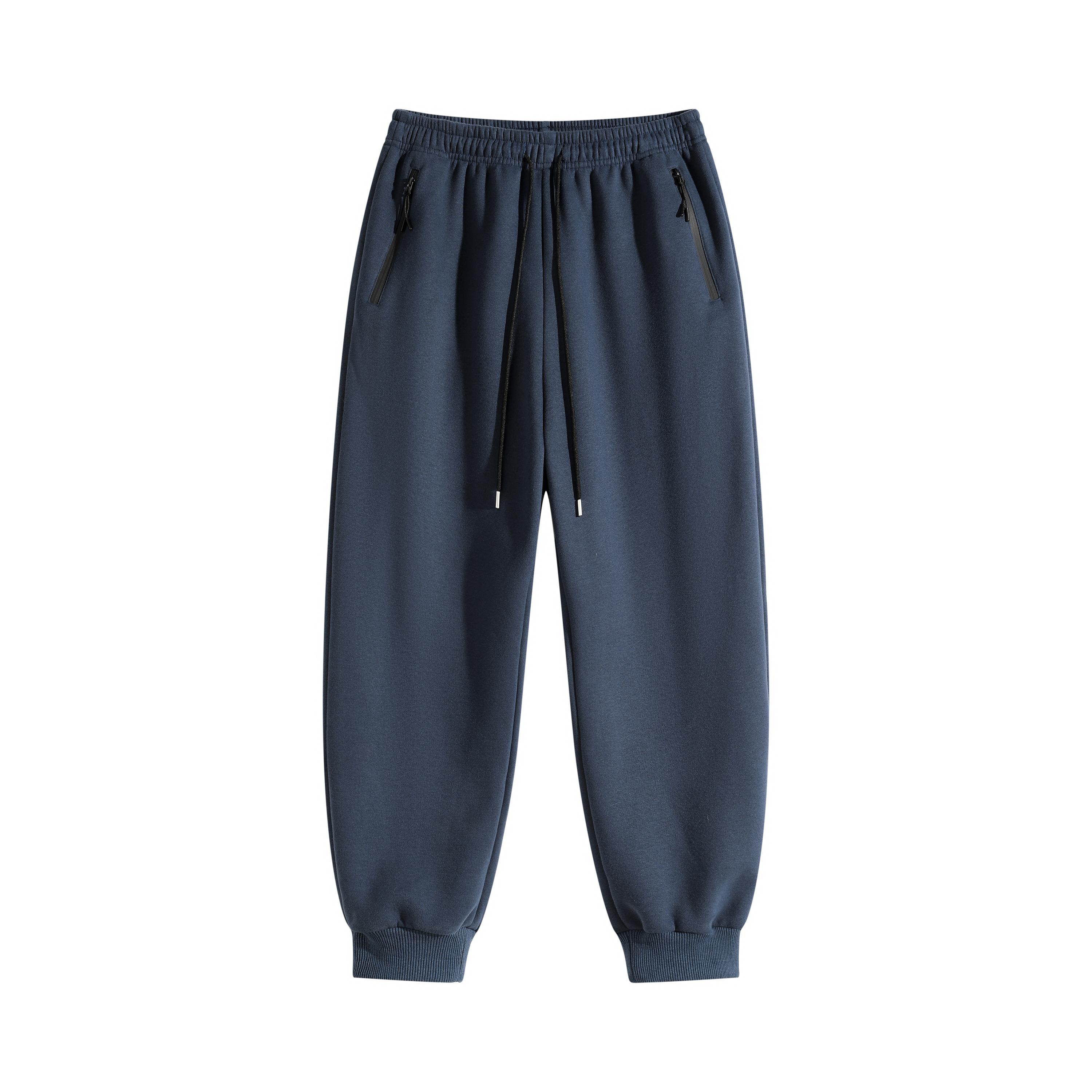 3-Piece Set Breathable Cotton Track Joggers, Elastic Waist Cuffed Sweatpants with Anti-Theft Zippered Pockets