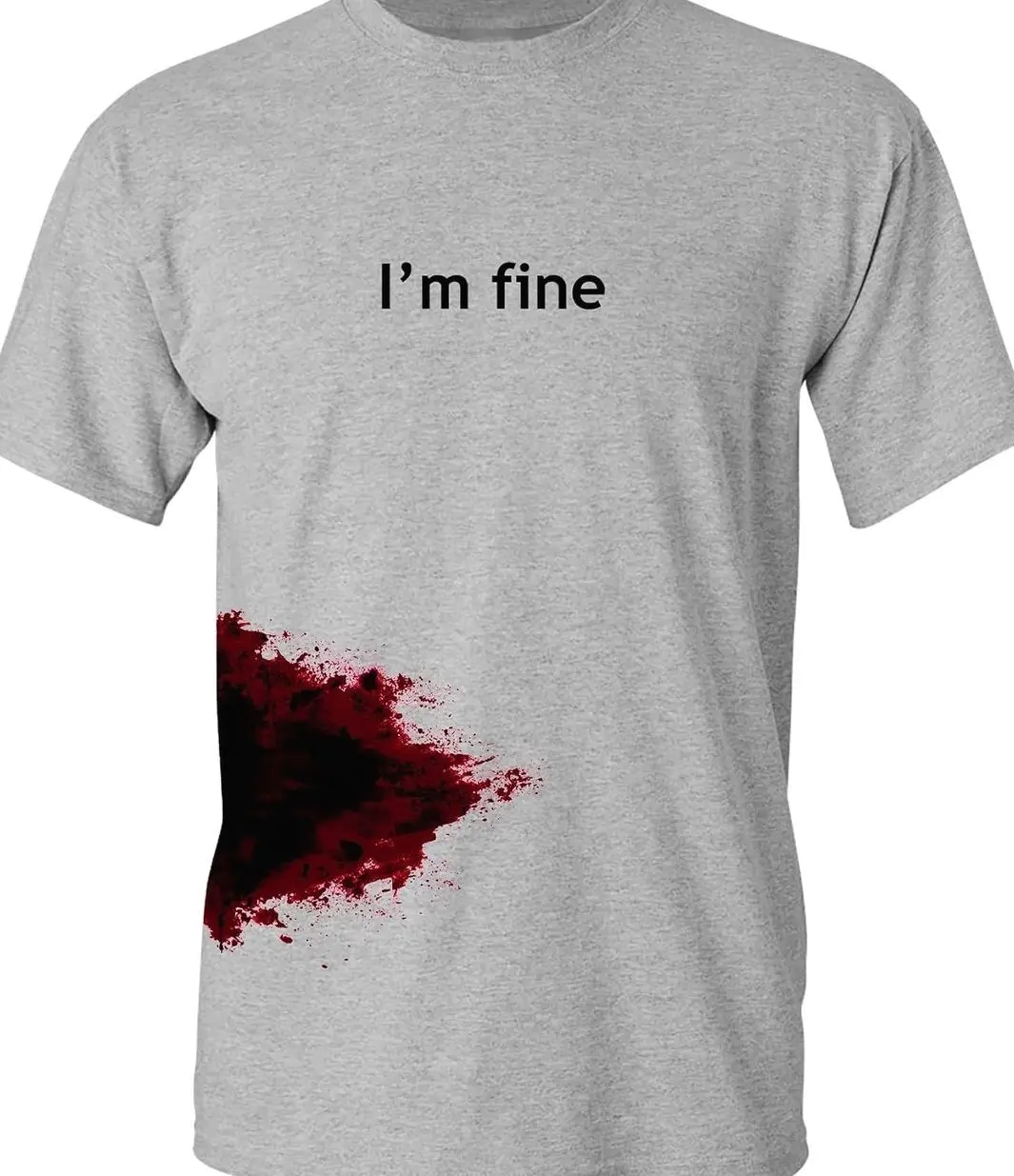I'm Fine Bloody Wrap Around Halloween Costume Graphic T-Shirt LB3