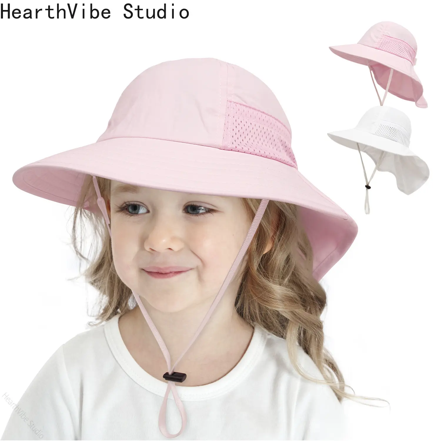Kids' Breathable Cotton Mesh Bucket Hat with UV Sun Protection - Lightweight for Toddler Boys & Girls, Outdoor Summer Sports, Sports & Outdoor Accessory, Breathable Mesh