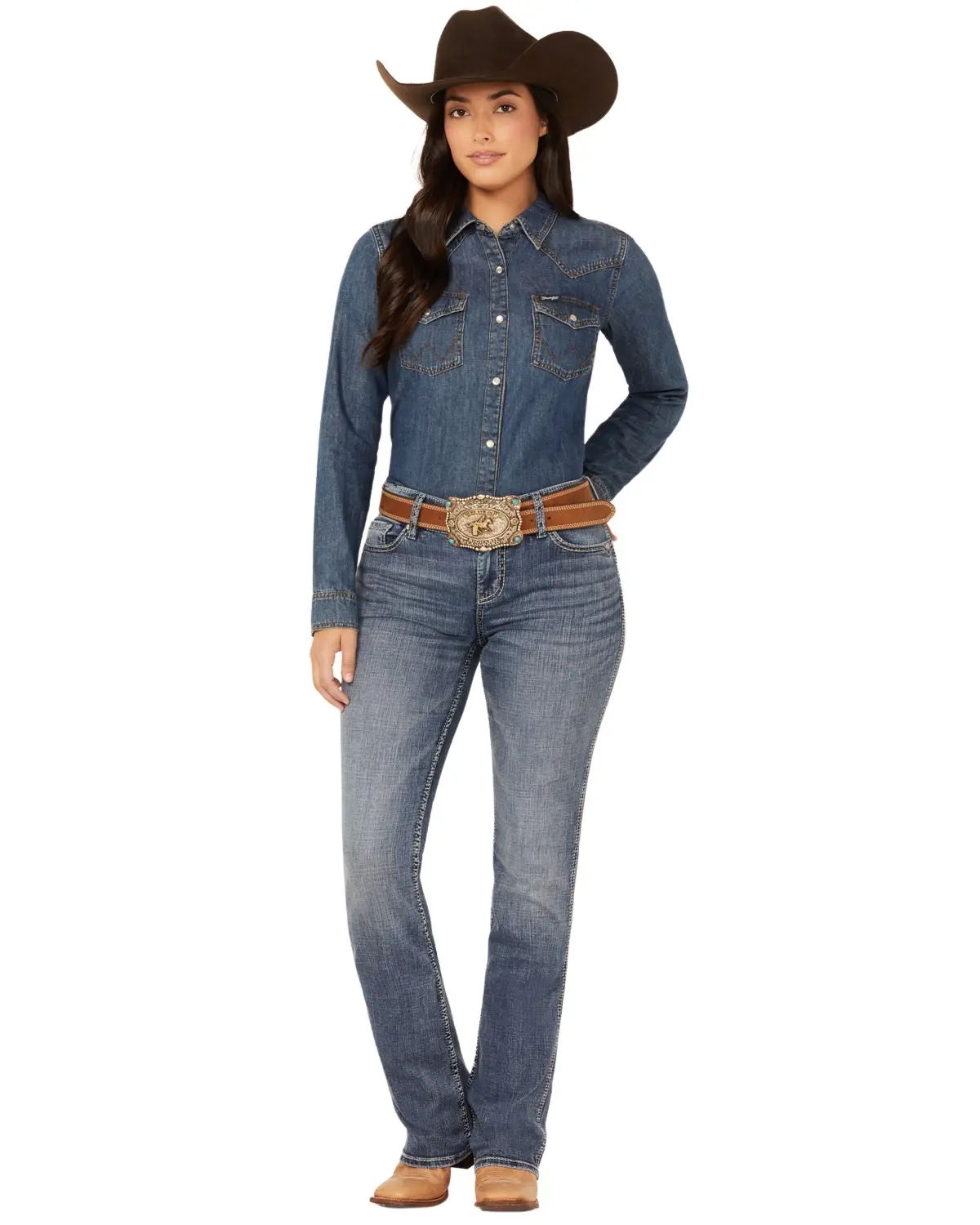 Shyanne Women's Women'S Shay Mid Rise Bootcut Performance Stretch Denim - Srfa23j38-Mdw