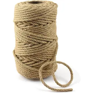 Jute Twine String 6mm(1/4 in) 164  Long  Burlap String Rope Brown for Crafts Crafting  Wrapping Packing Gardening Crochet Knitting Macrame Decor DIY Arts Craft