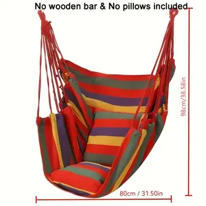 1 portable travel swing chair, multi-rope stable hanging outdoor leisure hanging chair, hammock, multi-color optional. Pillows not included, good outdoor lounge hanging chair hammock