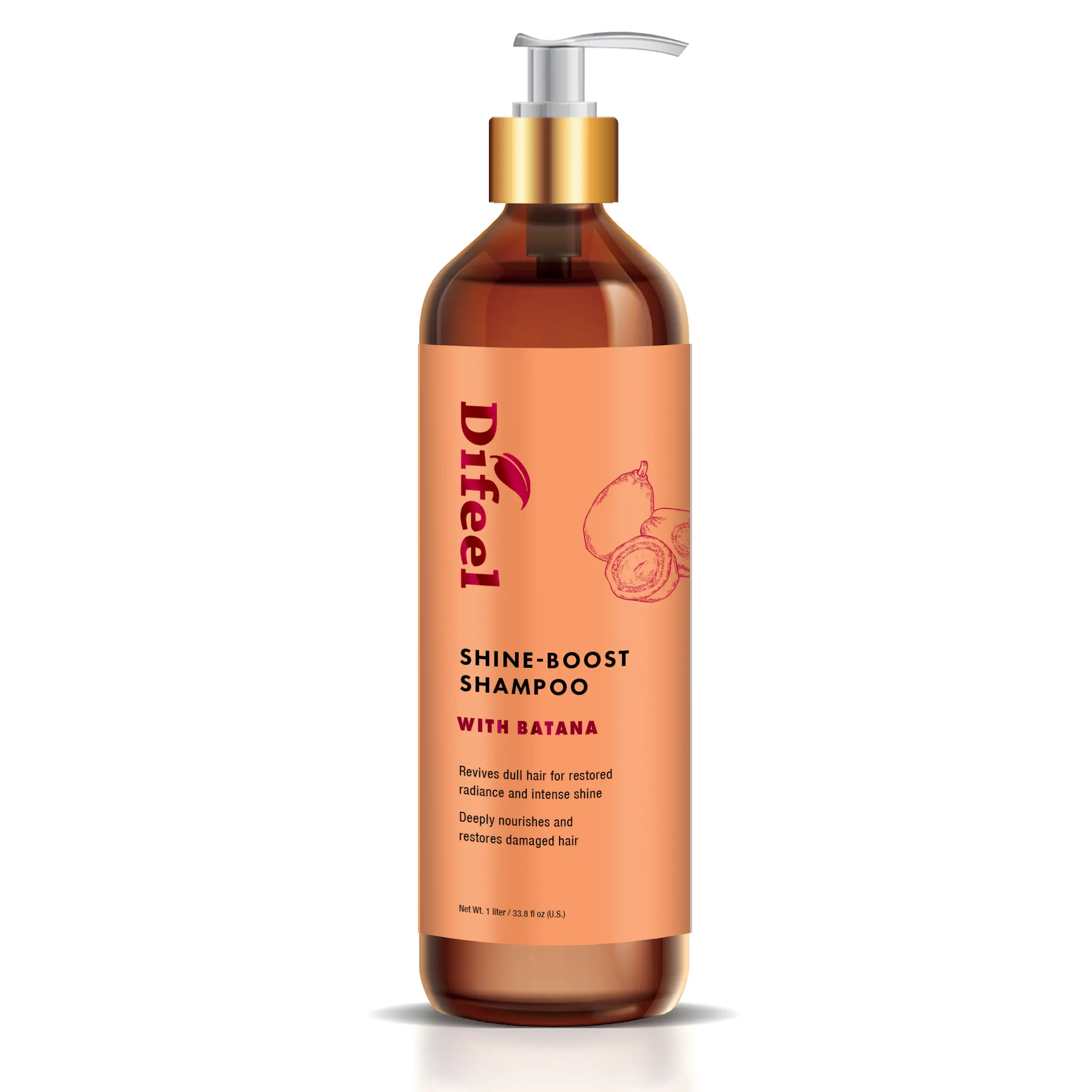 Difeel Signature Shine-Boost Shampoo with Batana, 33.8 oz