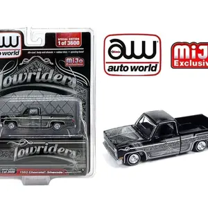 Auto World 1:64 1983 Chevrolet Silverado – Black – Lowriders – MiJo Exclusives Limited Edition