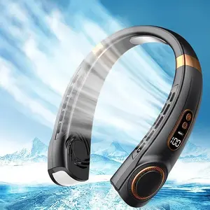 2025 Mini Hanging Neck Fan Portable Bladeless Neck Fan Air Cooler Digital Display Rechargeable Air Conditioner Neck Ventilator Usb Charging hammock