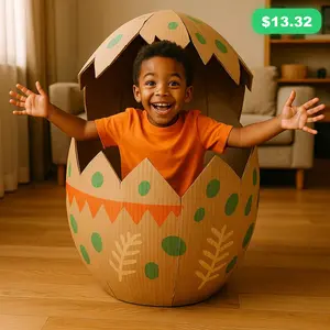 Cardboard Kingdom: Giant Dino Egg Blueprint — Build a Life-Size Hatching Cardboard Dinosaur Egg (Kids STEM PDF)