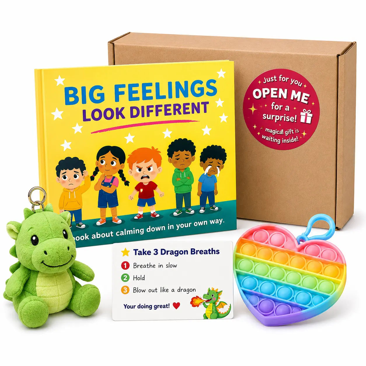 How to Deal With Anger Calm Down Kit for Kids | Anger Management Book, Fidget & Breathing Activity Kids Anger Management Calm Down Kit | Preschool Book, Educational Book, Self help book for kids, emotional regulation children's book