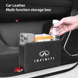 Car Leather Storage Box Foldable Auto Organizer Bag For Infiniti QX55 QX50 QX60 Q50 Q70L QX30 QX80 Q60 Q70 QX70 Q30 Q60S ESQ JX EX FX QX G M
