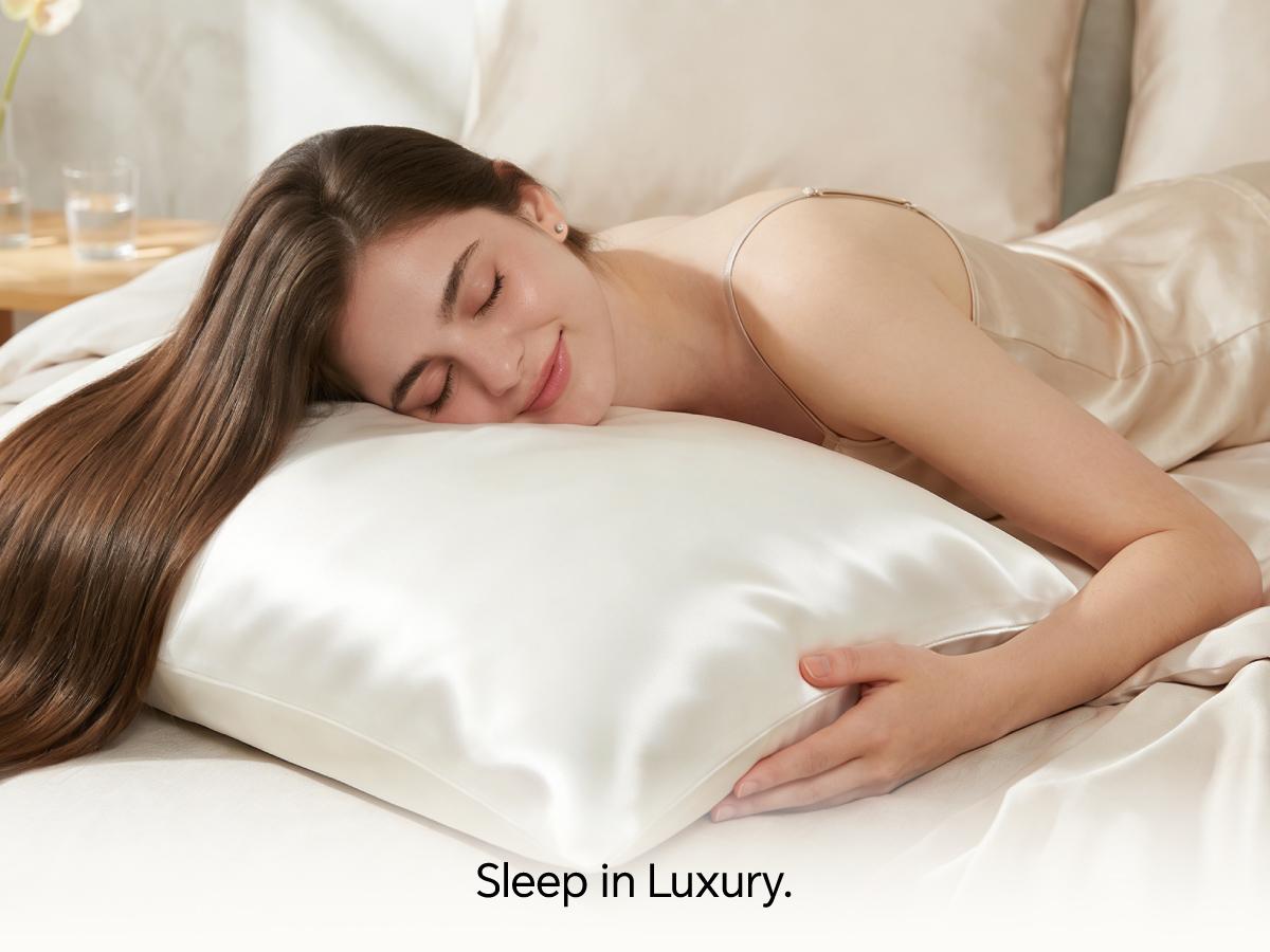 Bedelite 100% Pure Mulberry Silk Pillowcase - Beauty Sleep Gift, Improve Your Hair & Skin - 22 Momme & 6A Grade Fibers - Cooling Silk Pillow Cover with Hidden Zipper, 1pc