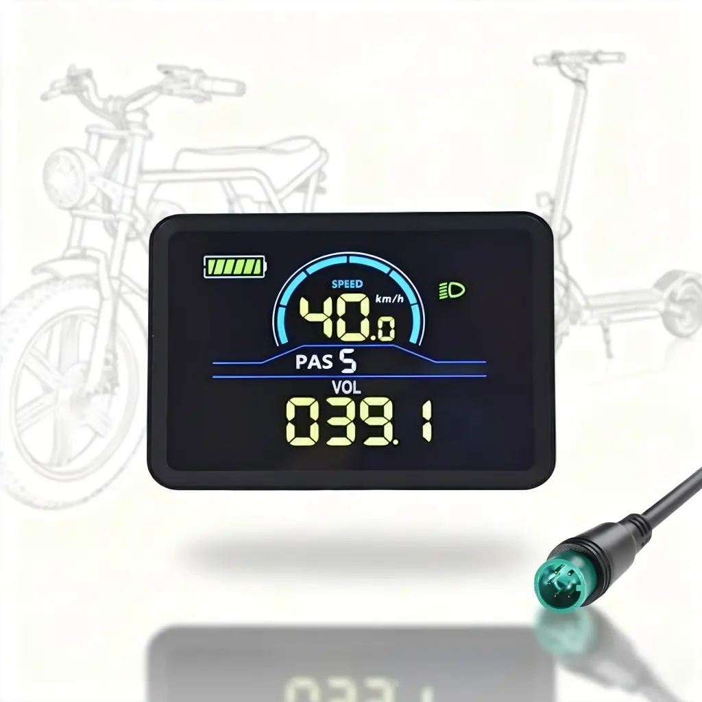 P5C E-Bike Display – 5Pin Waterproof Durable Wired LCD Screen, Easy Installation, Durable Casing, For UART 2 Protocol, Suitable for Cycling Electric Bikes & Scooters, Ebikes, Outdoor Settings