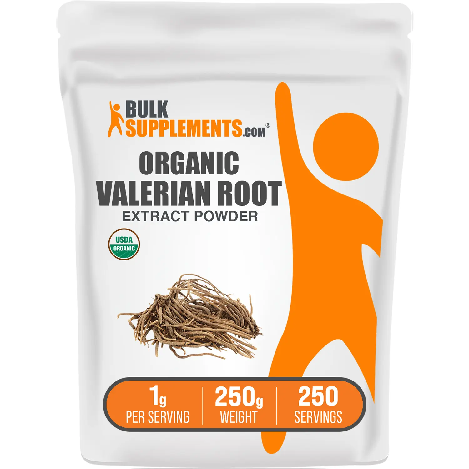 BulkSupplements - Organic Valerian Root Extract Powder - Stress Relief - Mood Balance - 250g - 1g per Serving
