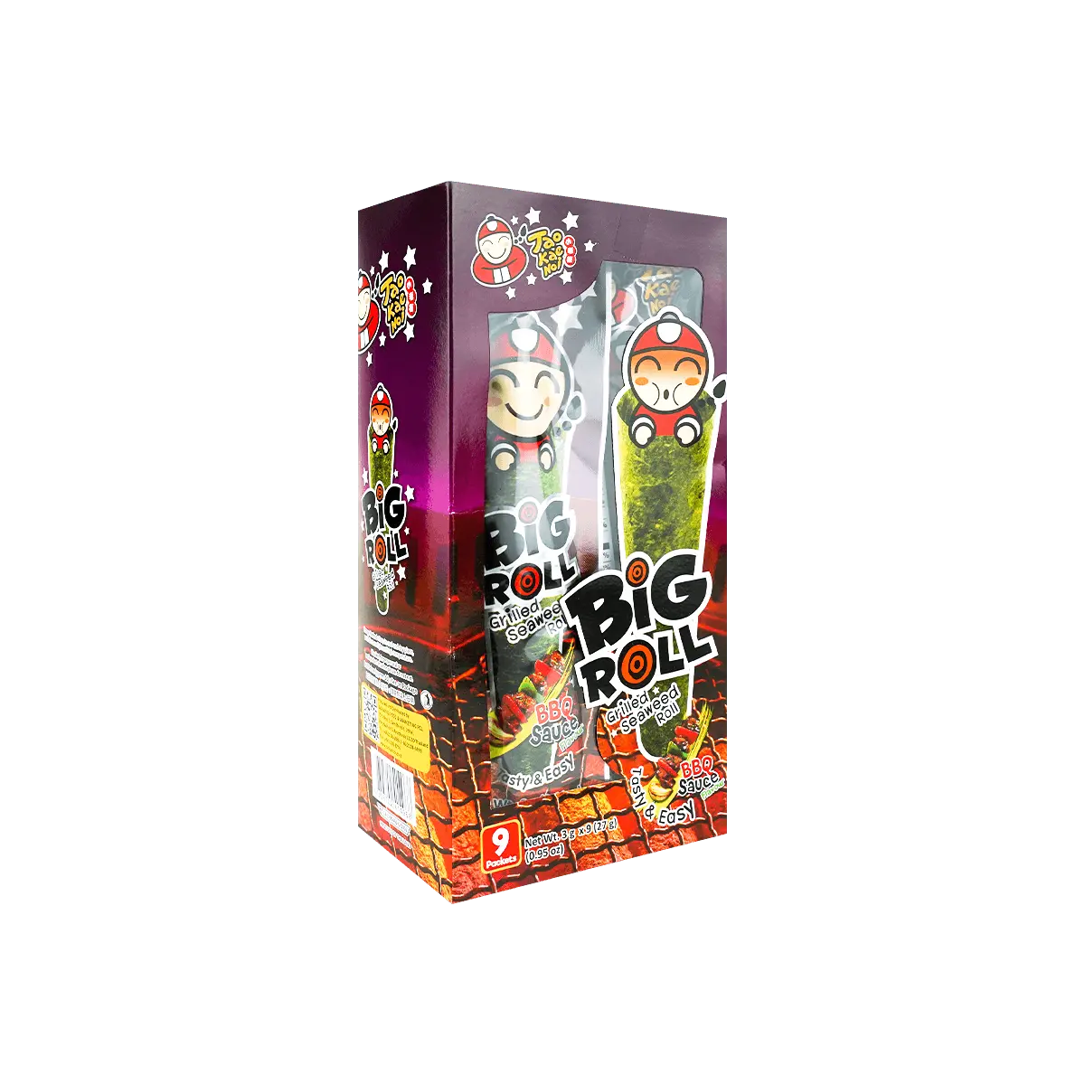 Tao Kae Noi Big Roll Seaweed Snacks - Grilled Flavor, 9 Rolls - Viral Thai Snack for Sale