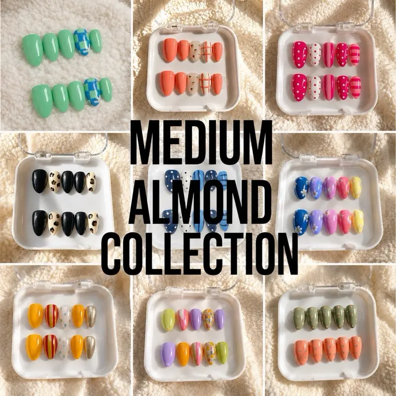Nail Envy by Trinity Press On Nails Medium Almond Collection - Handmade Craftsmanship, Reusable, Perfect for Special Occasions & Everyday Look