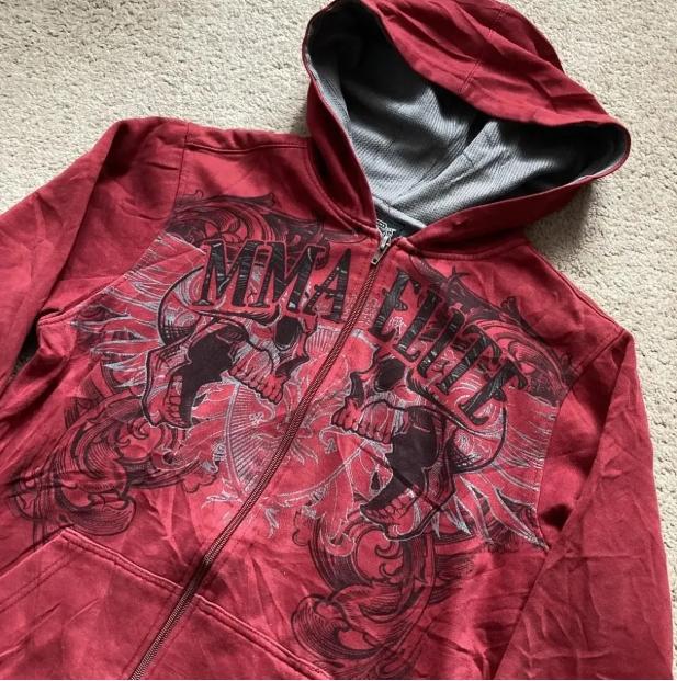 American Vintage Y2K Zip-Up Hoodie – Small – Skull Wing Graphic Streetwear Sweatshirt – Men’s/Unisex Casual Hip Hop Style Menswear Tops Long Sleeve Long Sleeve Pullover Pocket