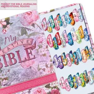 80-Piece Butterfly Bible Label Index Tabs, Bright Butterfly Design, Large Font Faith-Based Study Aid, Easy Peel-Off Sticky Labels for Bibles & Diaries, Ideal Gift for Believers