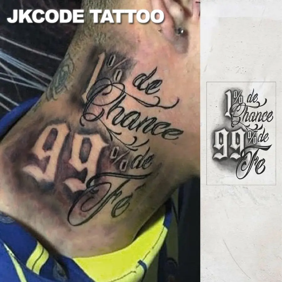 Waterproof Semi-Permanent Tattoos, Vintage Graffiti Style, Fashion Men's Tattoo, Neck Hand Finger Temporary Tattoo, Versatile Placement, Lasts 15 Days
