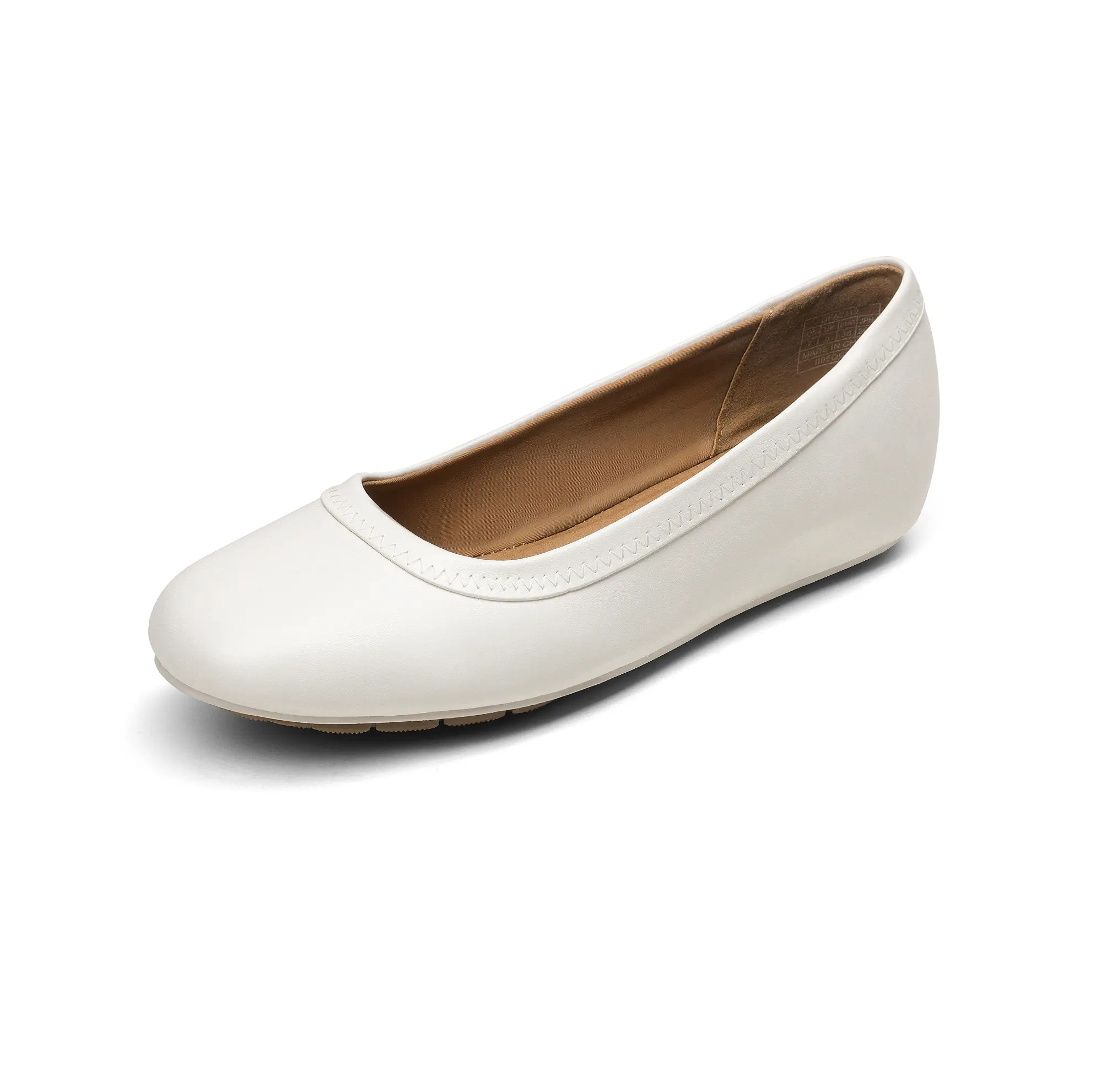 Dream Pairs Women's Slip-On Ballet Flats with Arch Support, Breathable PU Leather Low-Wedge Shoes with Slip-Resistant Sole for Casual Wear