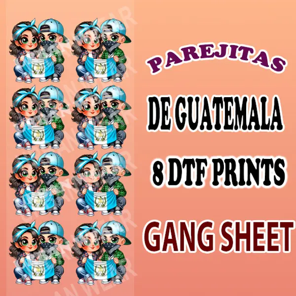 Guatemala Couple DTF Ready to press Transfers