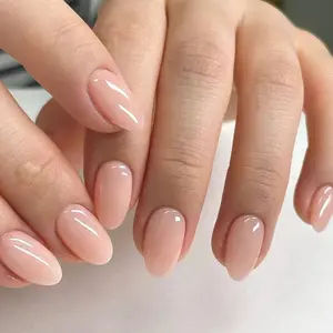 24pcs Versatile Almond Shape Fake Nails, Gentle Nude, Soft, Reusable No Damage, Quick Change, Ideal for School, Baby, Shopping, Commuting