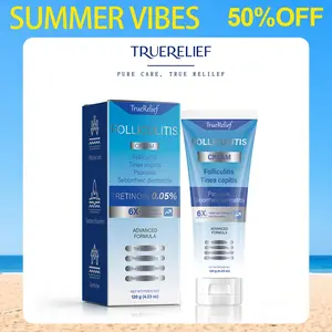 TrueRelief Folliculitis Soothing Cream for Keratosis Pilaris, KP Bump, 120g - Organic Hair Follicle Care Cream for Scalp Face & Body - Effective Soothing Relief from Folliculitis