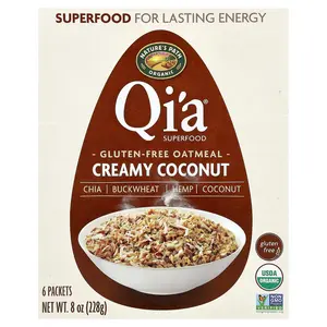 Nature's Path Organic Qi'a® Superfood Gluten Free Oatmeal, Creamy Coconut, 6 Packets, 38 g Each