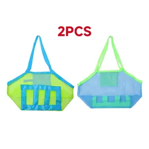 Large Mesh Beach Tote Bag With Shoulder Strap And Storage Pouch Durable Sandproof Quick Dry For Pool Picnic Camping Shells Outdoor Travel Essentials