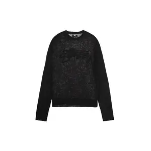 Stussy Loose Knit Logo Sweater Black (unisex) by StockX