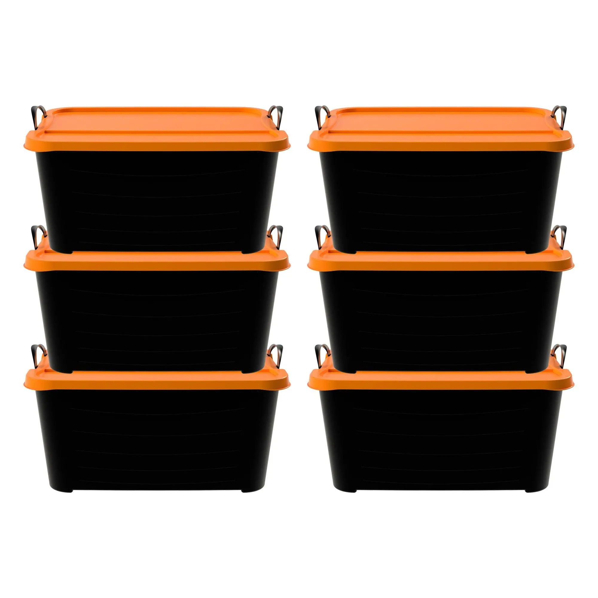 Life Story 55 Quart Stackable Storage Bin, Heavy Duty Lidded Container, 6 Pack