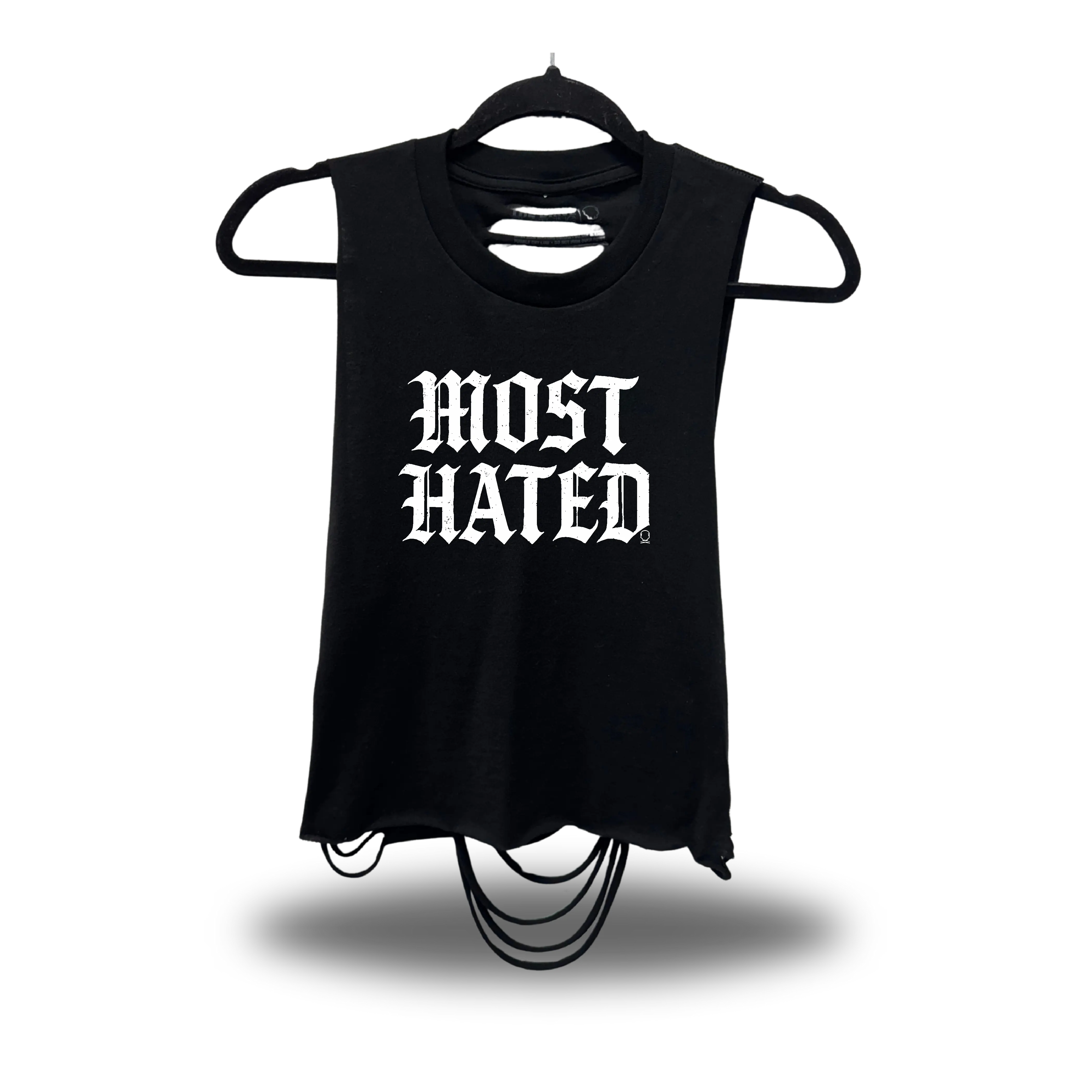 TheDriveClothing Most Hated Road Rash Razor Cut Black Crop Tank – Y2K Streetwear Graphic Crop Tee, Edgy Biker Fashion, TikTok Viral Festival Outfit, Grunge Urban Summer Style