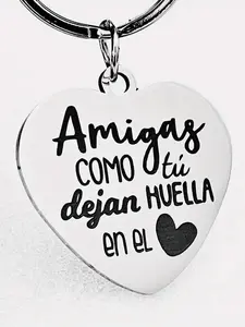 Letter Pattern Keychain, Stainless Steel Keychain for Women & Men, Fashion Accessories for Daily Use, Trendy All-match & Exquisite Keychain for Birthday Gift