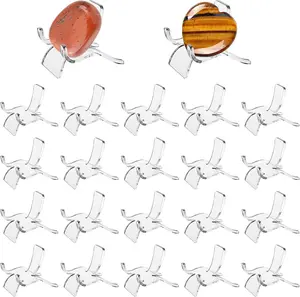 40Pcs Acrylic Rock Display Stand Crystal Holder Easel Stands Rock Display Stands Clear Pedestal Holders Collectibles for Mineral Agate Coral (Small) - Home Improvement.
