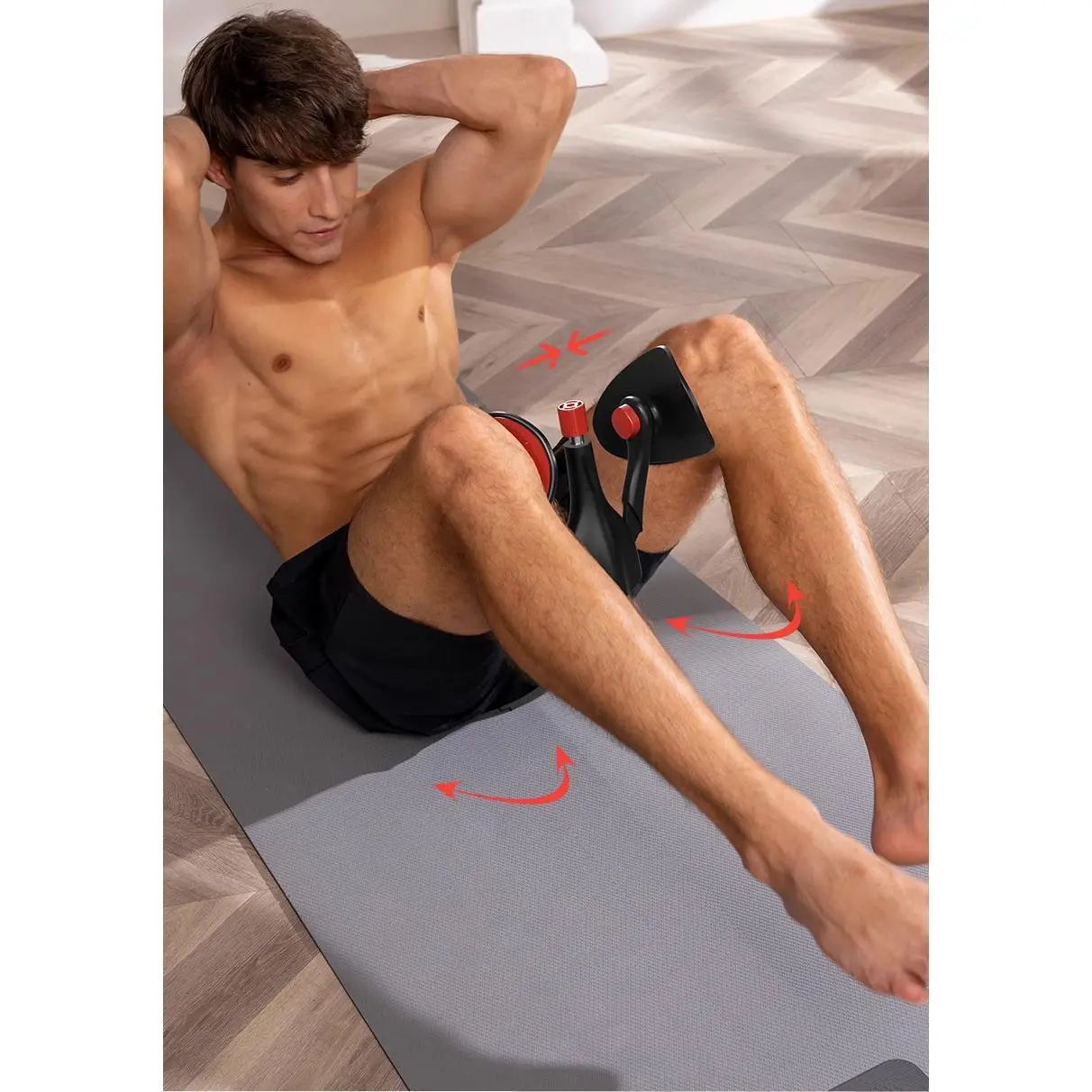 PC muscle training machine, men's leg-clamping wonder, pelvic floor muscle exercise machine, anal lift, inner thigh muscle, women's beauty Jiri Kegel  Black Red  home gym equipment