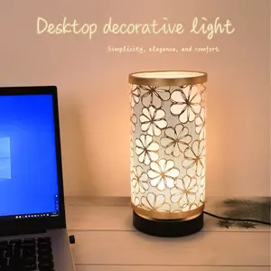 Modern Minimalist Cylinder Fabric Table Lamp, USB Powered Warm Light, Decorative Lighting, Ideal for Bedroom Office Bedside Bookshelf Living Room Decor, Home Decoration Lamp