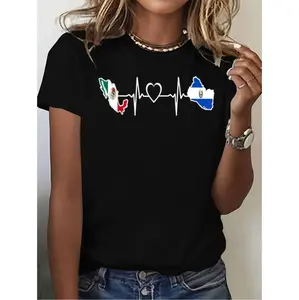 Celebrate Your Roots With This Premium Cotton T Shirt Featuring Mexico And El Salvador Flags