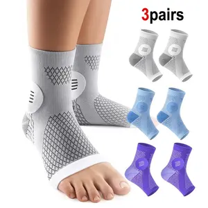 3 Pairs Neuropathy Socks for Women & Men, [Ultra Breathable] Plantar Fasciitis Socks for Achilles Tendonitis Relief, [20-30 mmHg Compression] Ankle Socks for Arch Support
