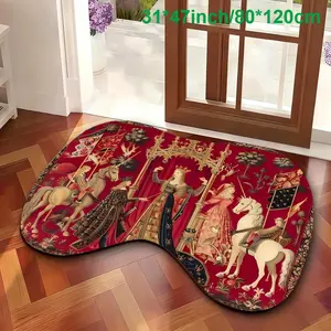 Ancient Roman Knight Style Rug, Non-Slip Design, Ideal for Hallway/bathroom/living Room, All Seasons Use