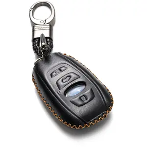 Vitodeco Leather Key Fob Case Compatible for Subaru Forester, Impreza, Outback, WRX, BRZ, XV Crosstrek, Ascent, Solterra 2014-2025, 4-Button