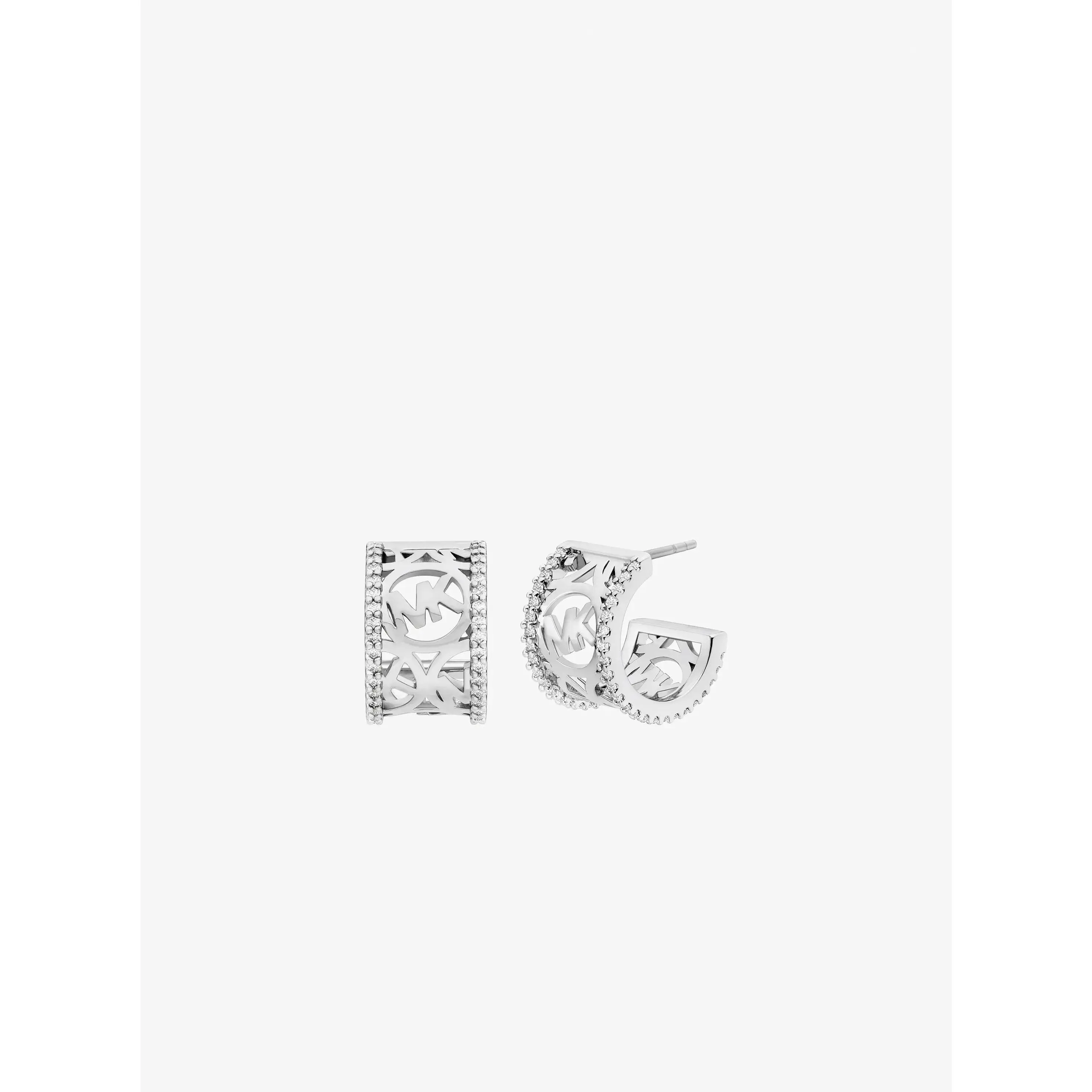 Pavé Logo Huggie Earrings