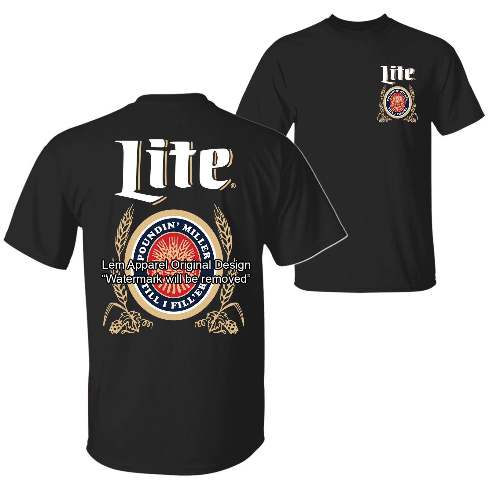 Poundin’ M Till I F Drinking Humor Sarcastic Party T-shirt, 2 Sided Unisex Cotton T-shirt for Men for Women Menswear Womenswear Top
