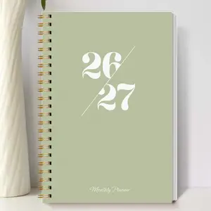 1pc 2026-2027 Weekly And Monthly Academic Year Planner Calendar Notebook, 2026 Jan - 2027 Dec, 5.7" X 8", A5 Monthly Planner Notebook With Notes Waterproof Cover, Personal Organizer, Office & School Supplies, Office Stationery Supplies