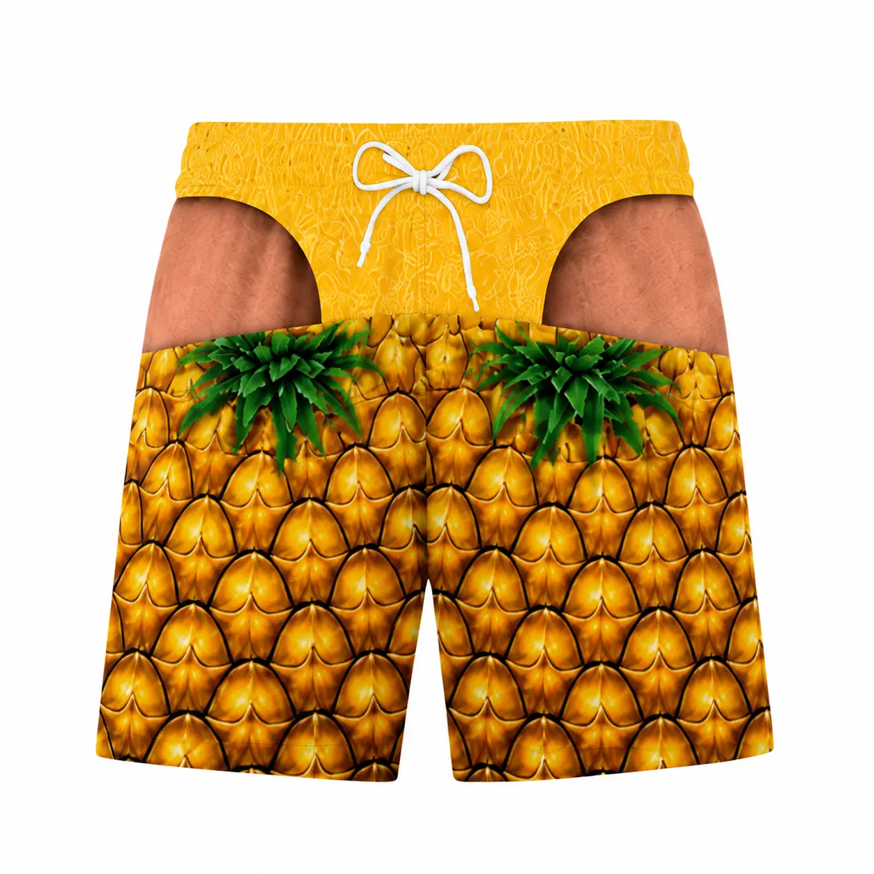 Men’s Novelty Watermelon Swim Trunks – Funny Tropical Fruit Print Beach Shorts with Drawstring