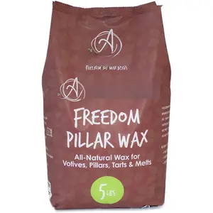 Freedom  Wax Beads for Pillar Candle Making -  Candle Making Supplies - Paraffin-Free, Beeswax-Free Candle Wax for Votives, Pillars, Tarts, Tealights and Wax Melts 5 lb