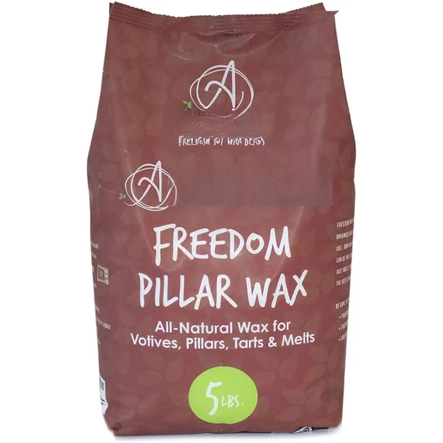 Freedom Wax Beads for Pillar Candle Making - 5 lb Paraffin-Free Beeswax-Free Candle Wax for Votives Pillars Tarts Tealights & Wax Melts