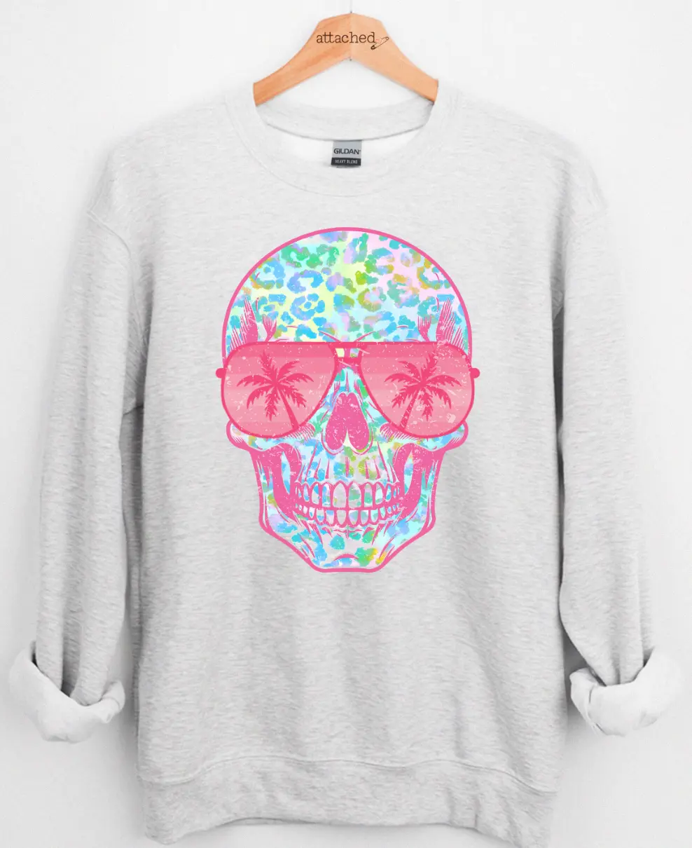 Summer Leopard Skull Graphic Top