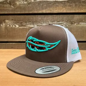 HR Feather Brown White hat